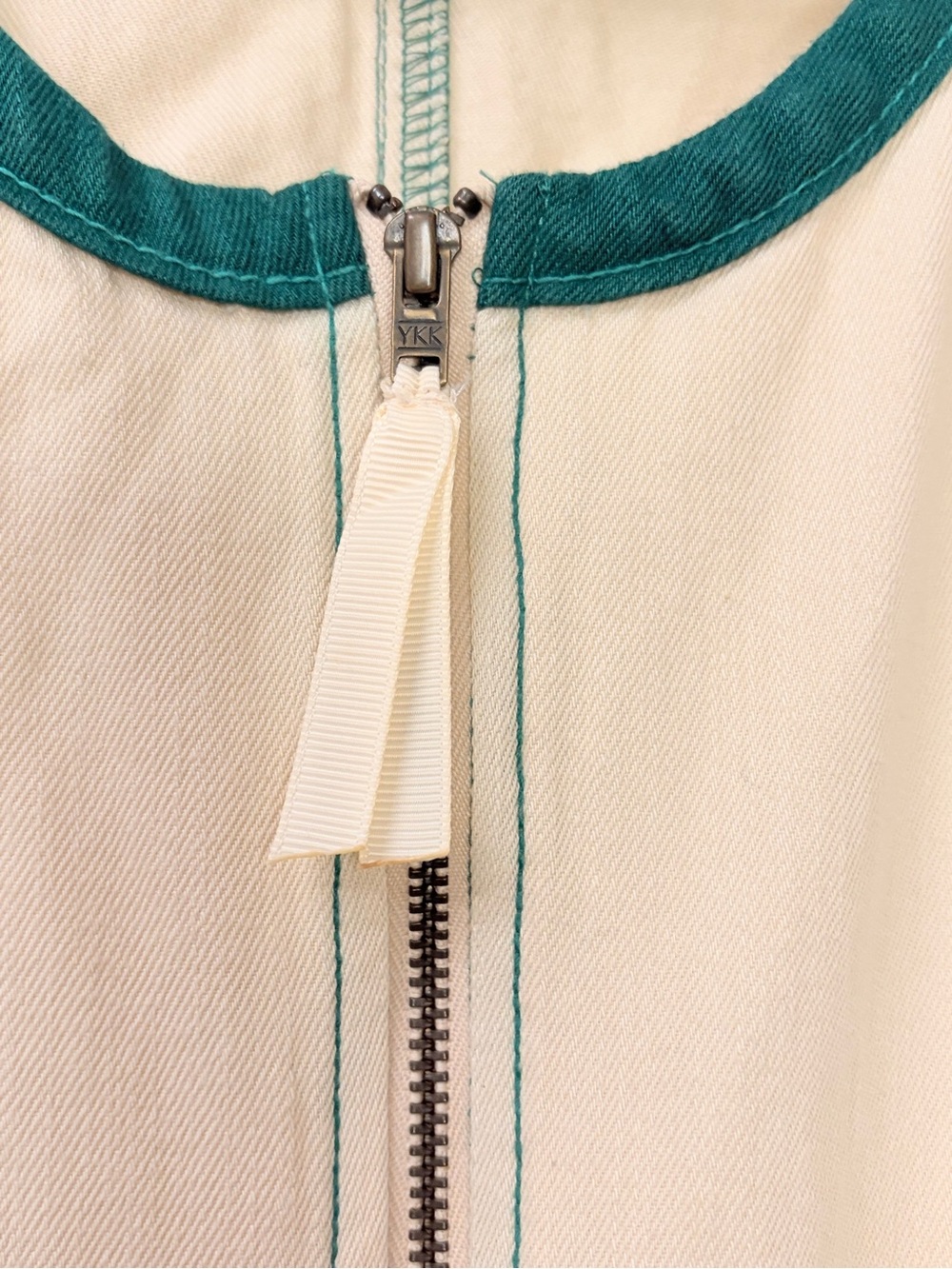 Pilcro Cream Tank Dress with Green Accent Stitching - Picture 6 of 10